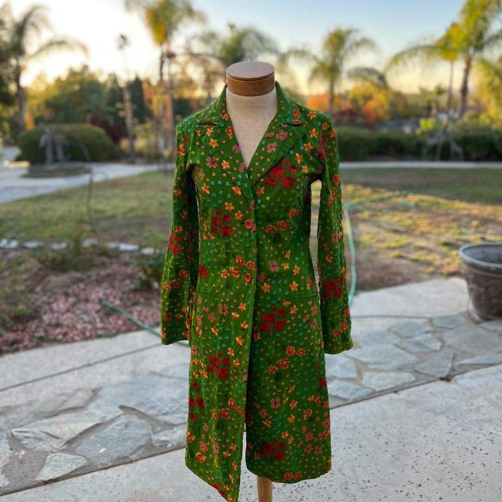 Johnny Was Green Floral Jacket